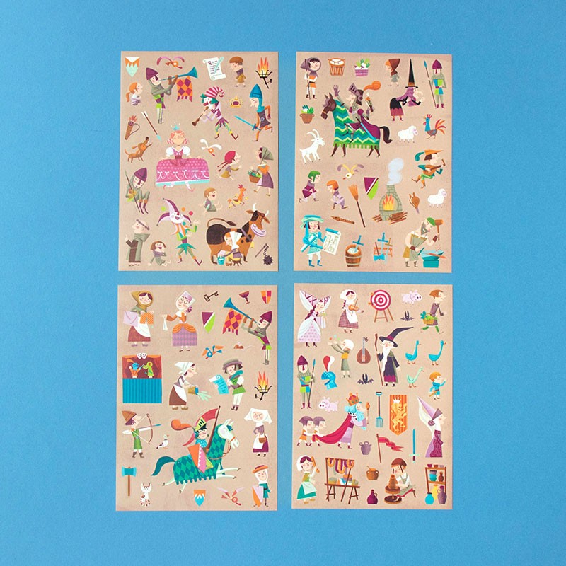 <p>100 medieval stickers</p>